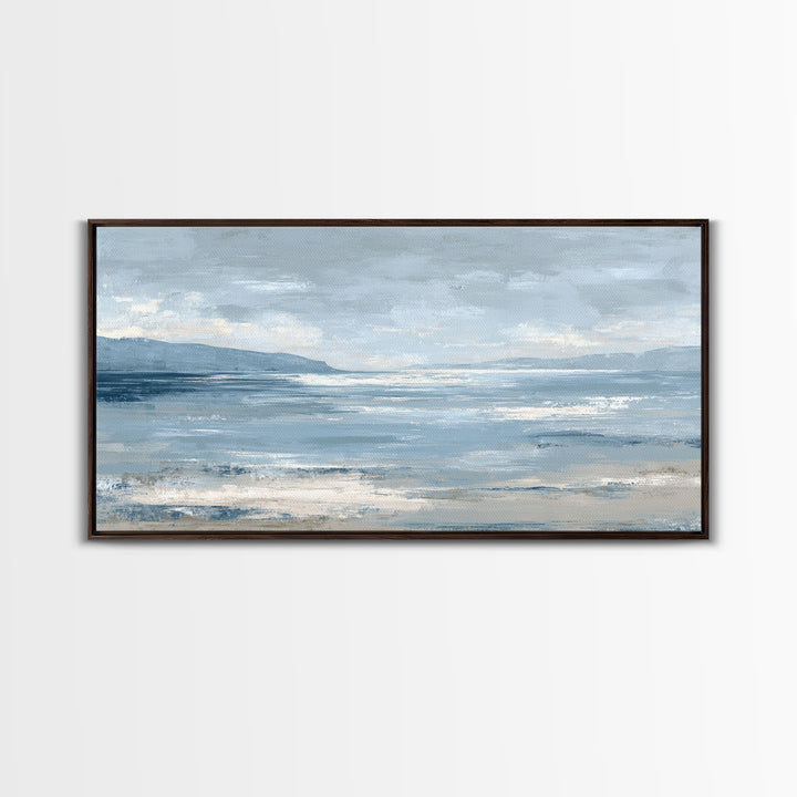 Hotel Coastal Landscape Canvas Print, Master Bedroom, Large Wall Art, Bedroom Decor, Watercolor Art, Sanctuary, Bedroom Prints, MAS-2x1-41