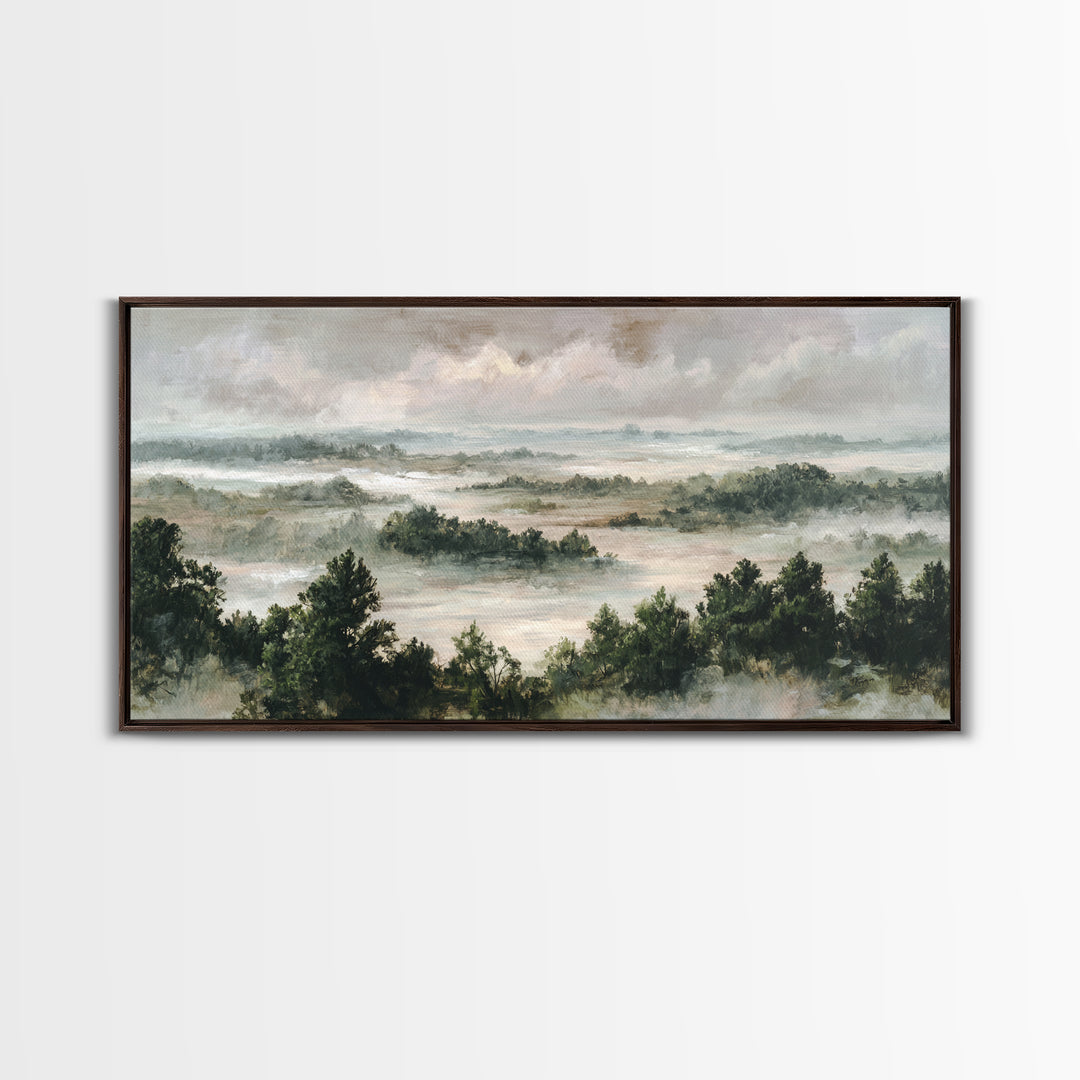 Blush and Taupe Cloudscape Framed Canvas Print, Master Bedroom, Art Print, Bedroom Decor, Fine Art, Sanctuary, Above Bed Decor, MAS-2x1-50