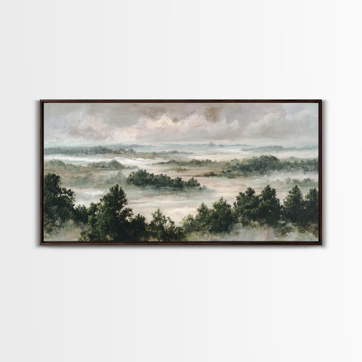 Blush and Taupe Cloudscape Framed Canvas Print, Master Bedroom, Art Print, Bedroom Decor, Fine Art, Sanctuary, Above Bed Decor, MAS-2x1-50