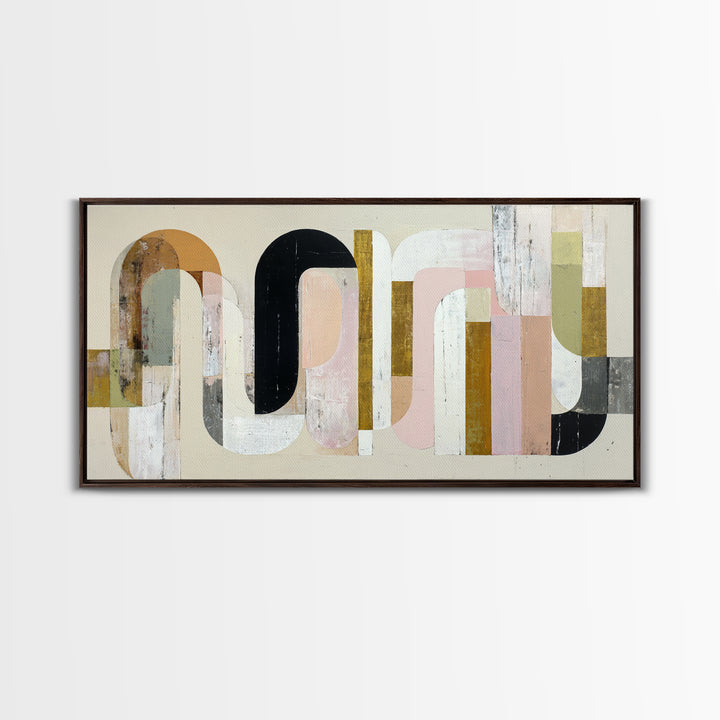 Gold Accented Abstract Arches Canvas Print, Master Bedroom, Bedroom Decor, Abstract Art, Sanctuary, Farmhouse Wall Art, MAS-2x1-52
