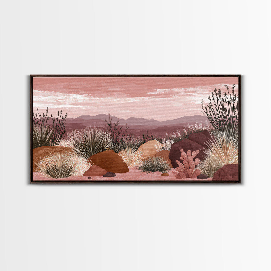 Quiet Desert Dusk Canvas Print, Master Bedroom, Printable Wall Art, Bedroom Decor, Fine Art, Sanctuary, Minimalist Wall Art, MAS-2x1-54