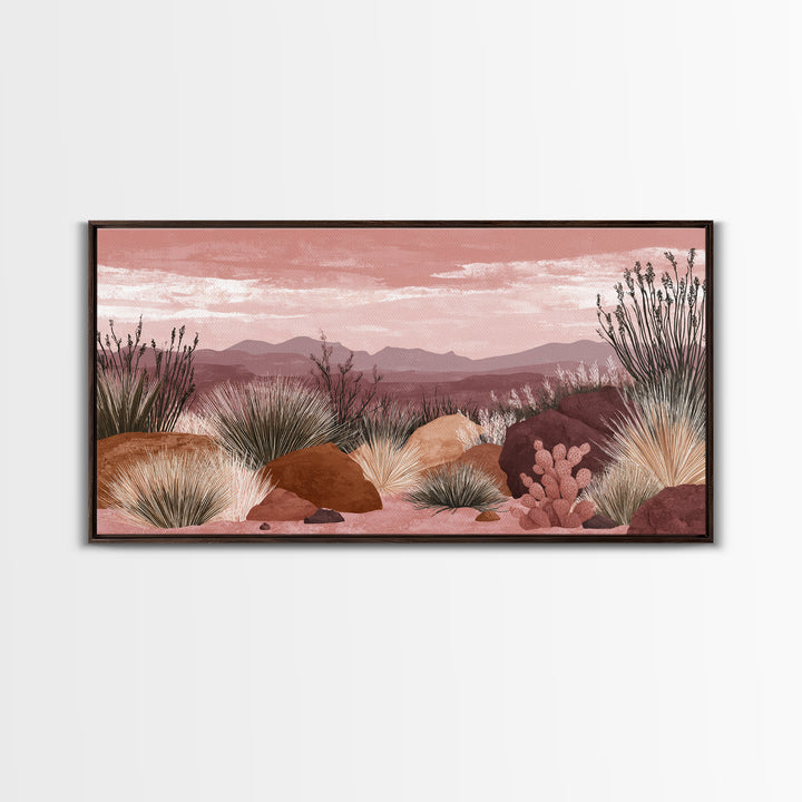 Quiet Desert Dusk Canvas Print, Master Bedroom, Printable Wall Art, Bedroom Decor, Fine Art, Sanctuary, Minimalist Wall Art, MAS-2x1-54