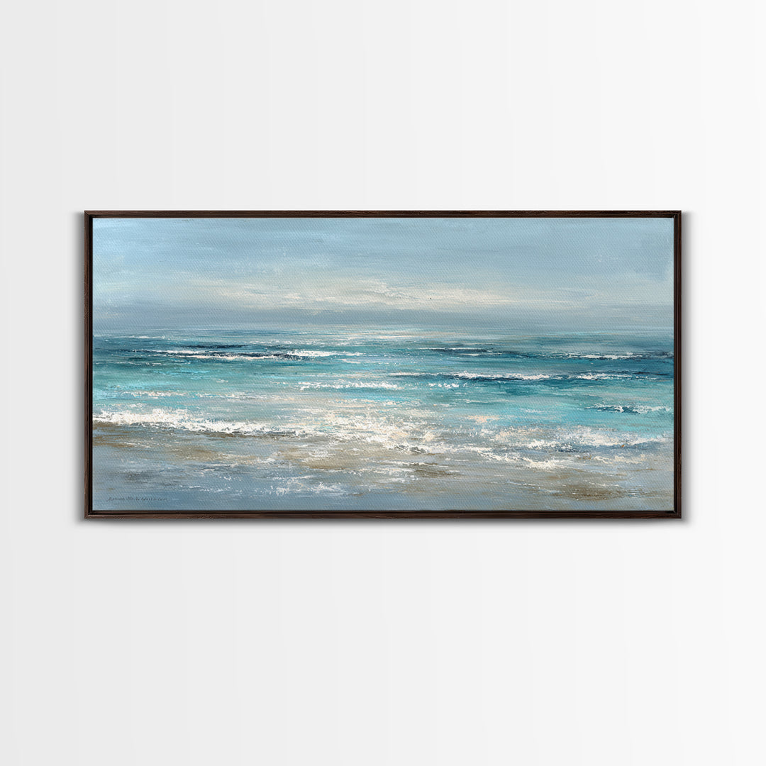 Hotel Coastal Landscape Framed Canvas Print, Master Bedroom, Canvas Print, Bedroom Decor, Sanctuary, Above Bed Wall Art, MAS-2x1-65