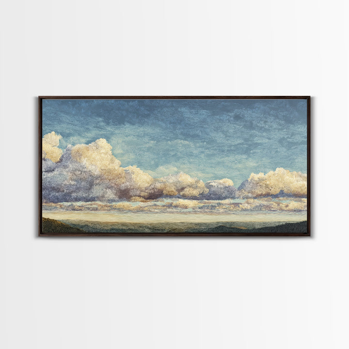 Blush and Taupe Cloudscape Canvas Print, Master Bedroom, Wall Decal, Bedroom Decor, Watercolor Art, Sanctuary, MAS-2x1-74