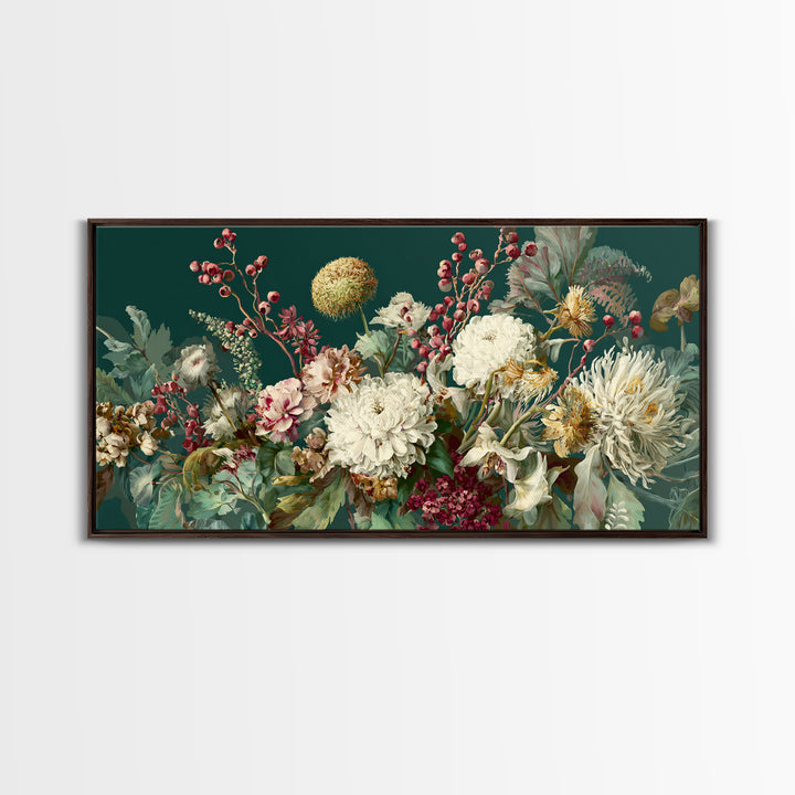 Dreamy Celestial Moon and Botanical Composition Canvas Print, Master Bedroom, Vinyl Wall Decal, Bedroom Decor, Sanctuary, MAS-2x1-79