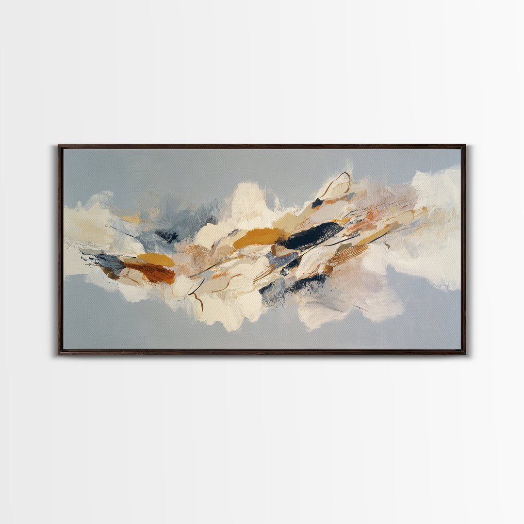 Large Cream Abstract Framed Canvas Print, Master Bedroom, Minimalist Wall Art, Bedroom Decor, Sanctuary, Over Bed Wall Art, MAS-2x1-85