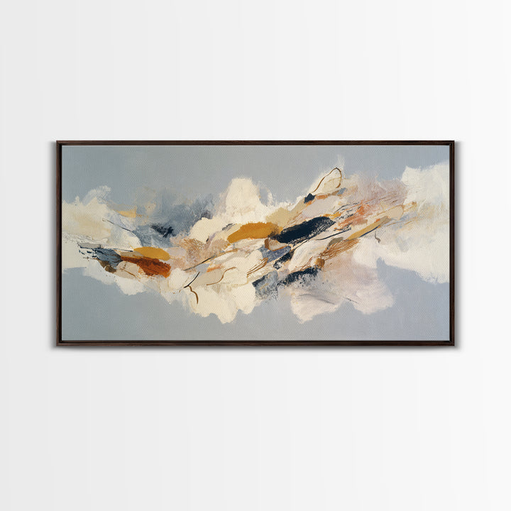 Large Cream Abstract Framed Canvas Print, Master Bedroom, Minimalist Wall Art, Bedroom Decor, Sanctuary, Over Bed Wall Art, MAS-2x1-85