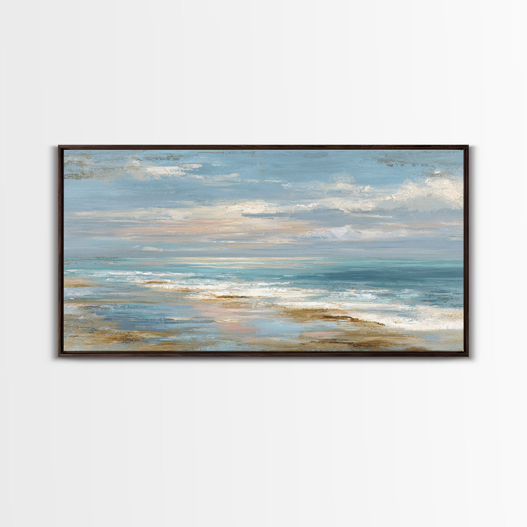 Hotel Coastal Landscape Canvas Print, Master Bedroom, Farmhouse Wall Art, Bedroom Decor, Oil Painting, Sanctuary, MAS-2x1-89