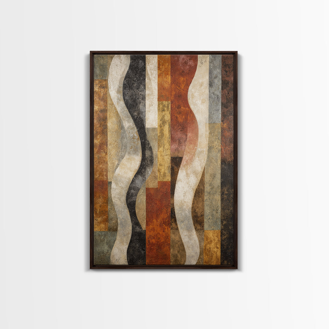 Abstract Wave Forms Framed Canvas Print, Master Bedroom, Bedroom Decor, Abstract Art, Sanctuary, Farmhouse Wall Art, MAS-2x3-100