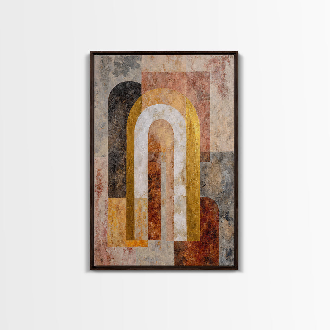Gold Accented Abstract Arches Canvas Print, Master Bedroom, Gallery Decor, Bedroom Decor, Fine Art, Sanctuary, Wall Art, MAS-2x3-16