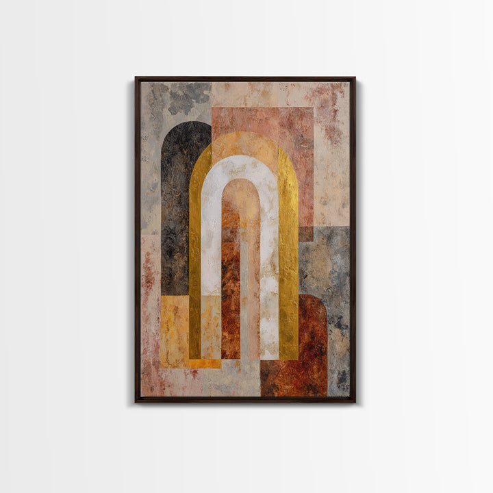 Gold Accented Abstract Arches Canvas Print, Master Bedroom, Gallery Decor, Bedroom Decor, Fine Art, Sanctuary, Wall Art, MAS-2x3-16