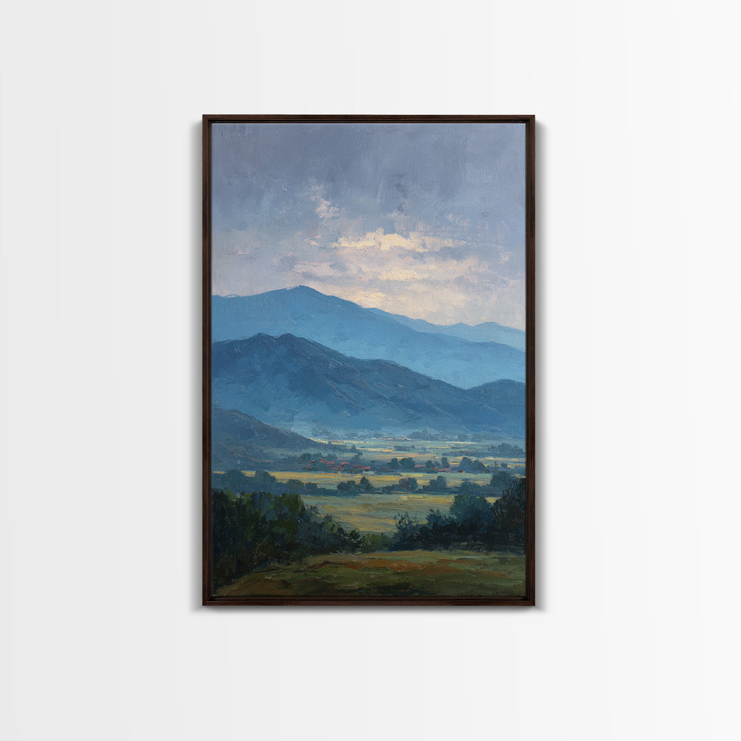 Soft Mountain Ridge Framed Canvas Print, Master Bedroom, Wedding Decor, Bedroom Decor, Fine Art, Sanctuary, Rustic Home Decor, MAS-2x3-21