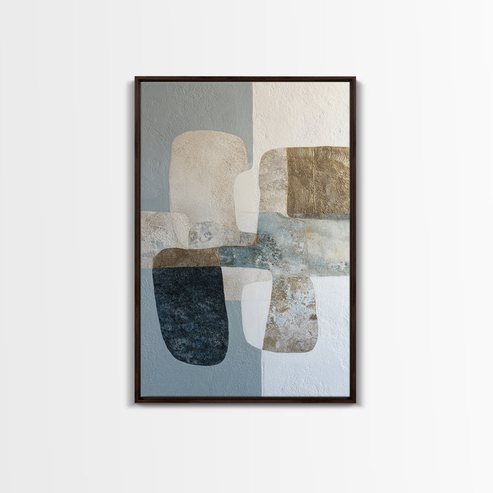 Minimal Stone Shapes Framed Canvas Print, Master Bedroom, Modern Decor, Bedroom Decor, Abstract Art, Sanctuary, Wall Decor, MAS-2x3-24
