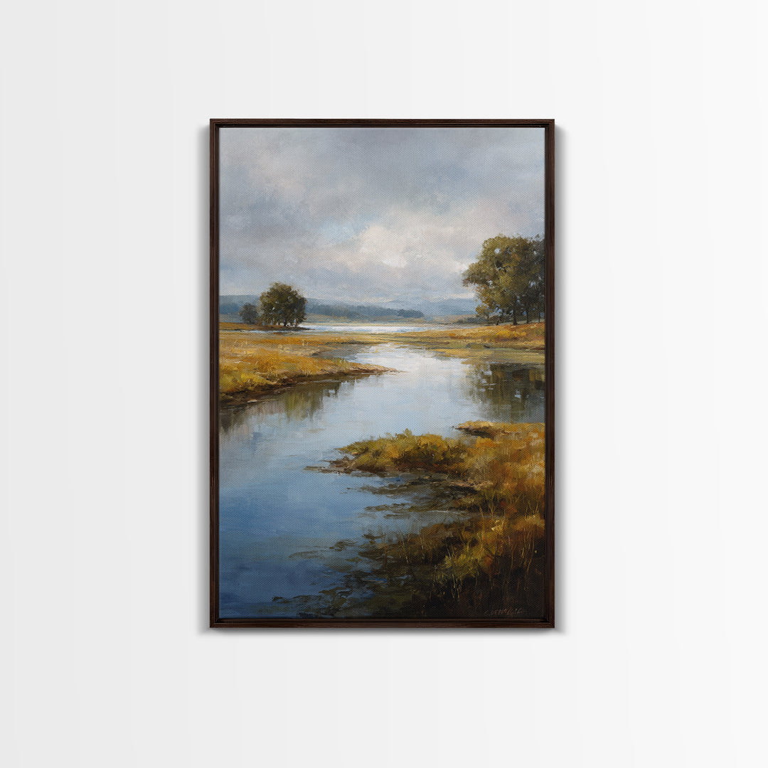 Serene Lake with Pale Morning Reflection Canvas Print, Master Bedroom, Printable Art, Bedroom Decor, Fine Art, Sanctuary, MAS-2x3-39