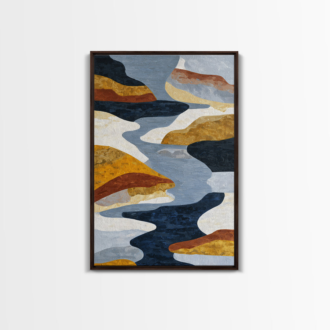 Abstract Wave Forms Framed Canvas Print, Master Bedroom, Bedroom Decor, Abstract Art, Sanctuary, Bedroom Wall Art, MAS-2x3-4