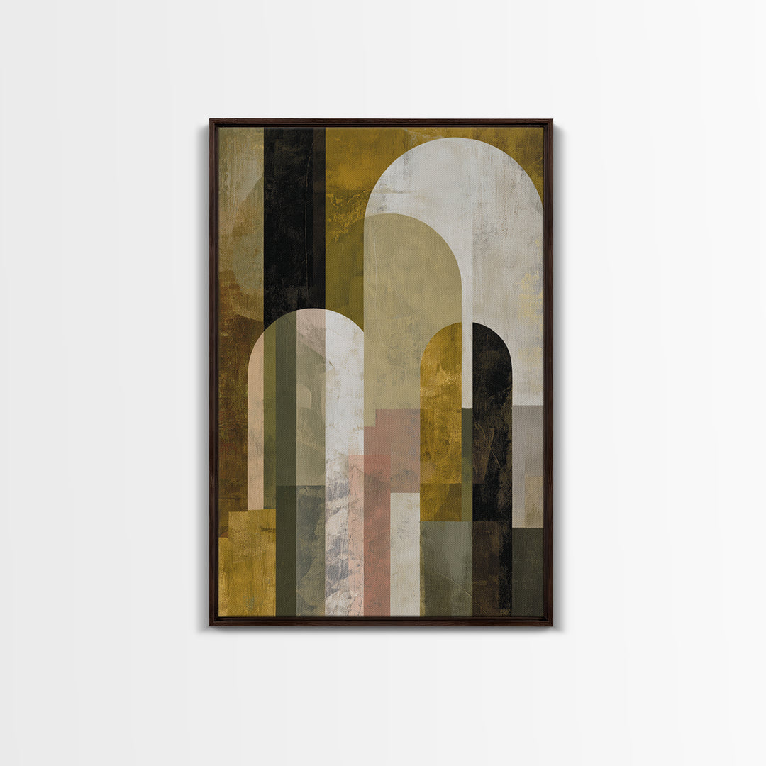 Gold Accented Abstract Arches Canvas Print, Master Bedroom, Contemporary Art, Bedroom Decor, Abstract Art, Sanctuary, MAS-2x3-40