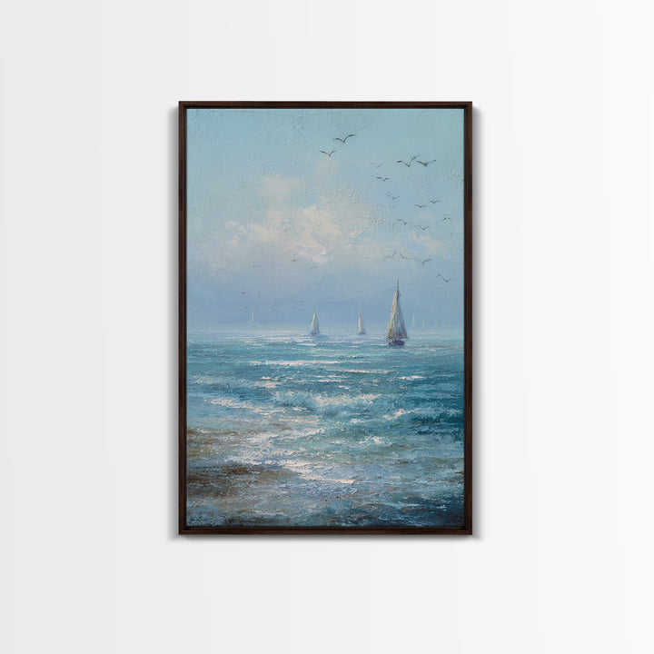 Hotel Coastal Landscape Framed Canvas Print, Master Bedroom, Farmhouse Wall Decor, Bedroom Decor, Fine Art, Sanctuary, MAS-2x3-53