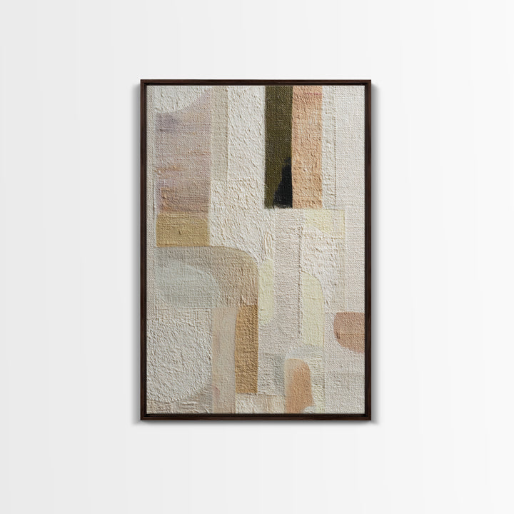 Soft Abstract Linen Texture Framed Canvas Print, Master Bedroom, Farmhouse Wall Decor, Bedroom Decor, Abstract Art, Sanctuary, MAS-2x3-59