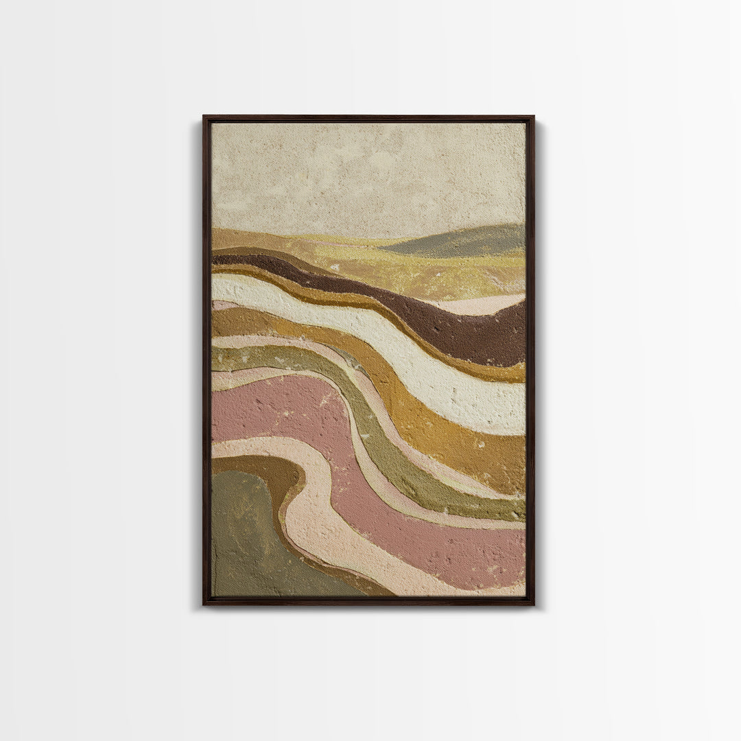 Gold Accented Abstract Arches Framed Canvas Print, Master Bedroom, Wall Art Prints, Bedroom Decor, Abstract Art, Sanctuary, MAS-2x3-64