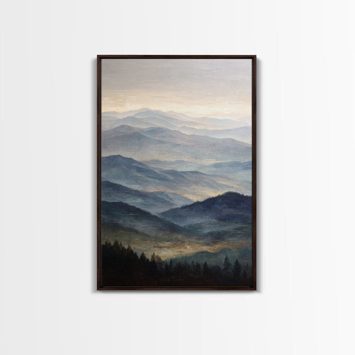 Soft Mountain Ridge Framed Canvas Print, Master Bedroom, Bedroom Prints, Bedroom Decor, Fine Art, Sanctuary, Gallery Decor, MAS-2x3-69