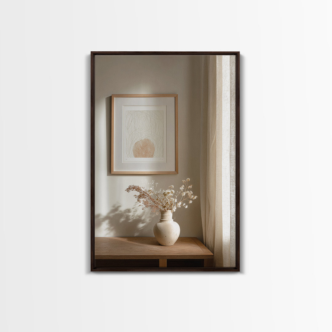 Minimal Two Figure Line Drawing Framed Canvas Print, Master Bedroom, Wall Art Bedroom, Bedroom Decor, Fine Art, Sanctuary, MAS-2x3-85