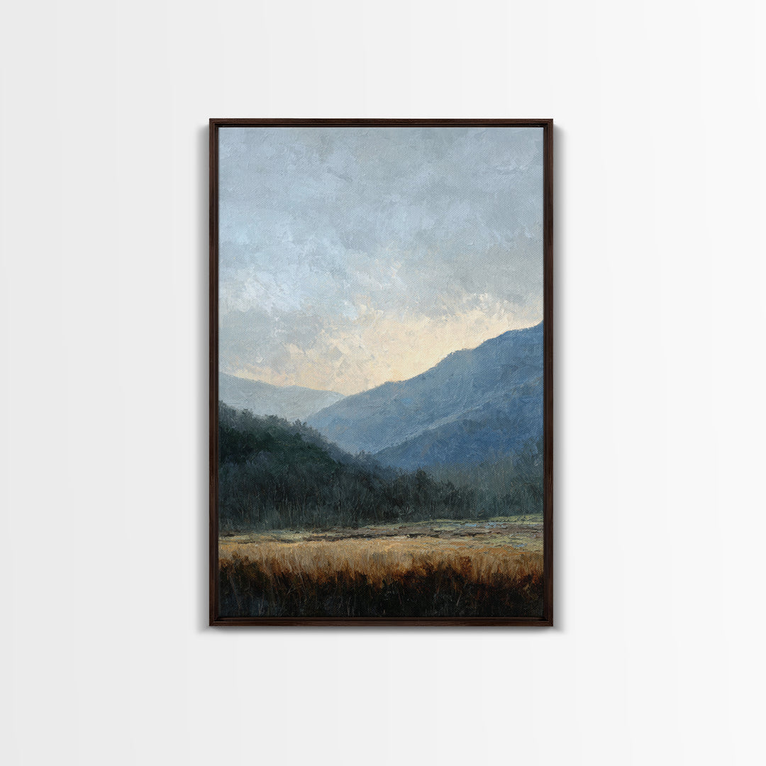 Soft Mountain Ridge Framed Canvas Print, Master Bedroom, Bedroom Prints, Bedroom Decor, Fine Art, Sanctuary, Gallery Decor, MAS-2x3-93