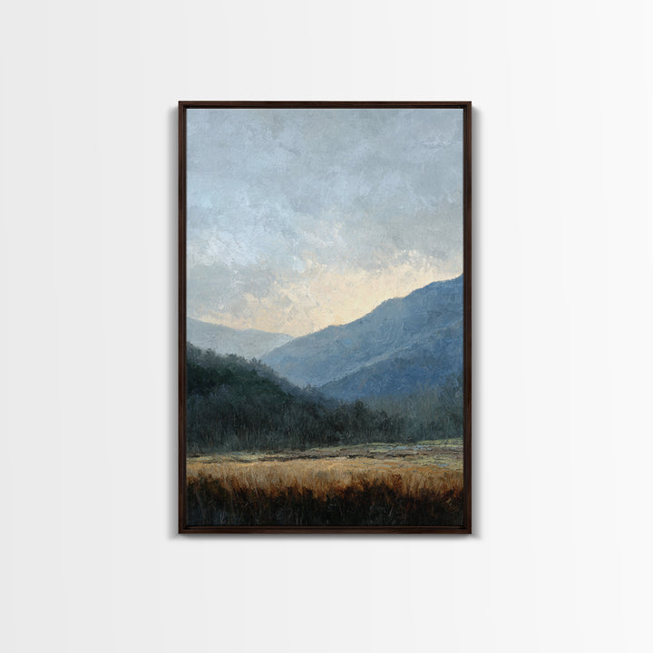 Soft Mountain Ridge Framed Canvas Print, Master Bedroom, Bedroom Prints, Bedroom Decor, Fine Art, Sanctuary, Gallery Decor, MAS-2x3-93