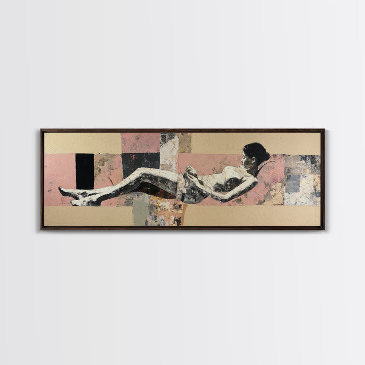 Classical Reclining Figure Implied Through Line Art Canvas Print, Master Bedroom, Modern Decor, Bedroom Decor, Sanctuary, MAS-3x1-14