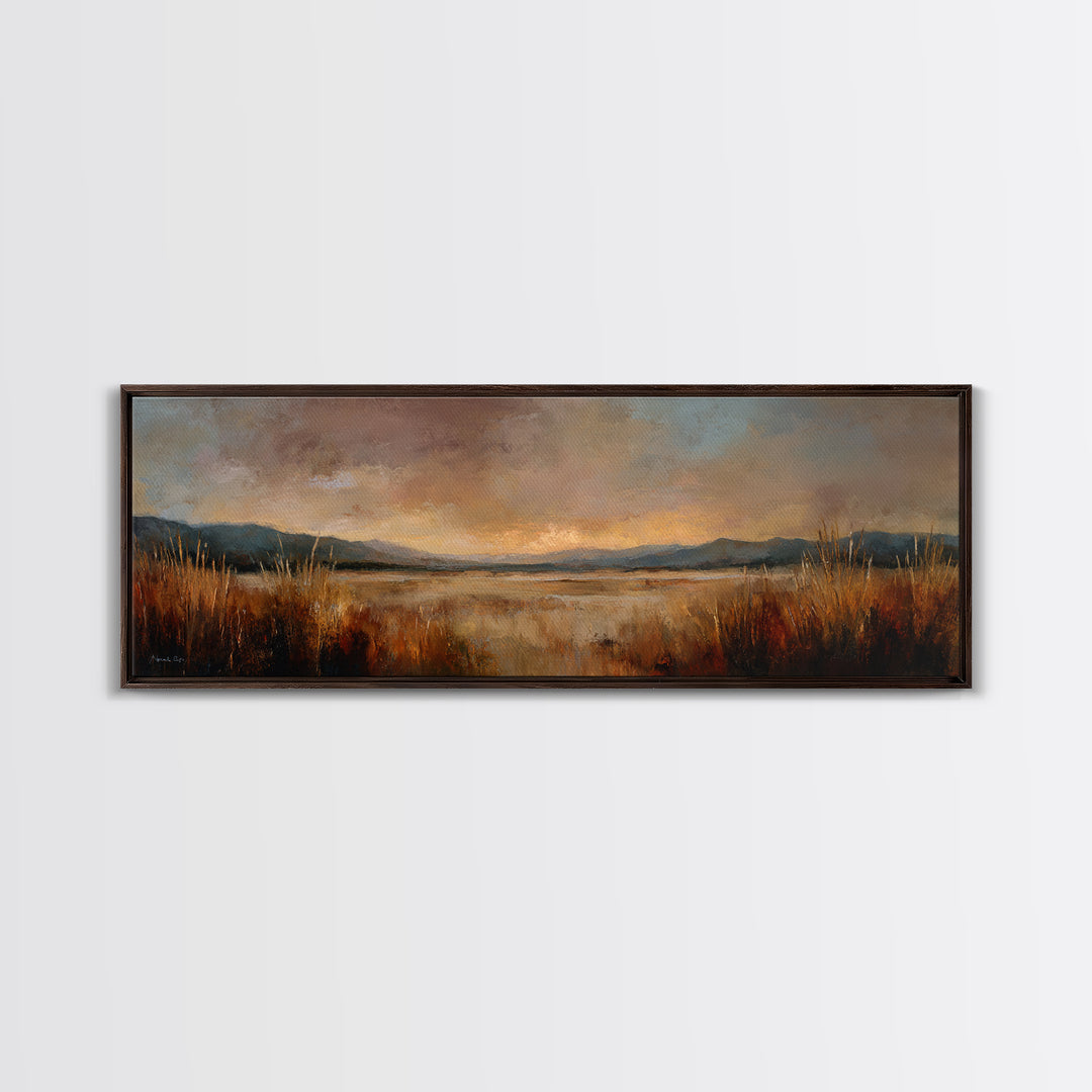Quiet Desert Dusk Framed Canvas Print, Master Bedroom, Printable Art, Bedroom Decor, Fine Art, Sanctuary, Wall Art Bedroom, MAS-3x1-2