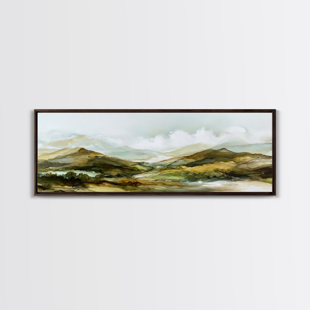 Soft Mountain Ridge Canvas Print, Master Bedroom, Wall Decor Bedroom, Bedroom Decor, Fine Art, Sanctuary, Fine Art Print, MAS-3x1-29