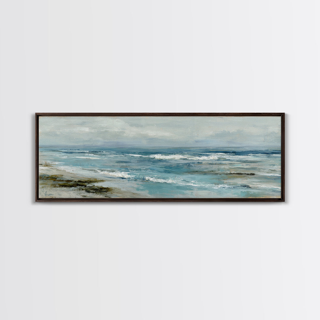 Hotel Coastal Landscape Framed Canvas Print, Master Bedroom, Bedroom, Bedroom Decor, Fine Art, Sanctuary, Boho Decor, MAS-3x1-37
