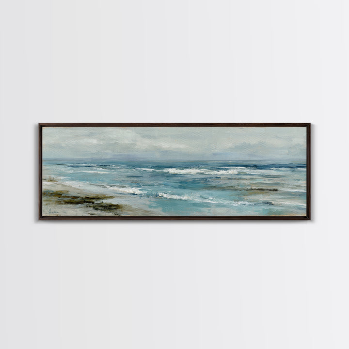 Hotel Coastal Landscape Framed Canvas Print, Master Bedroom, Bedroom, Bedroom Decor, Fine Art, Sanctuary, Boho Decor, MAS-3x1-37