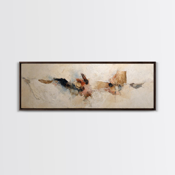 Large Cream Abstract Framed Canvas Print, Master Bedroom, Vinyl Wall Decal, Bedroom Decor, Abstract Art, Sanctuary, MAS-3x1-81