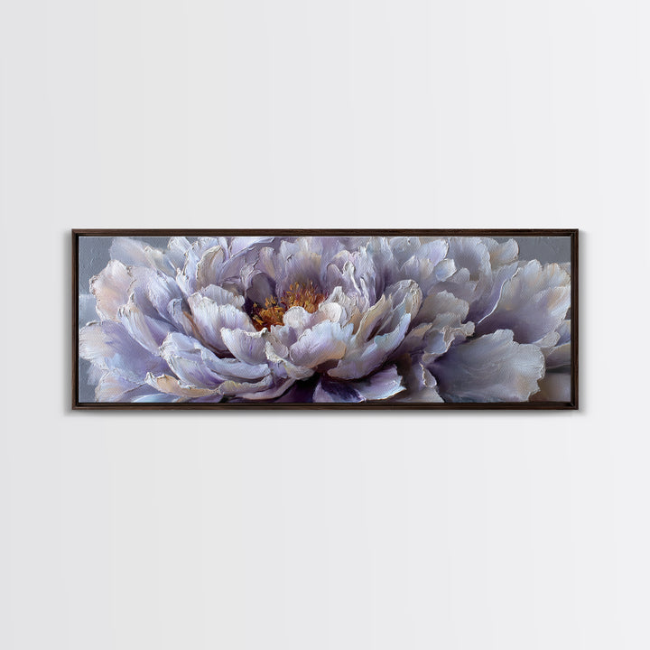 Romantic Neutral Peony Closeup Framed Canvas Print, Master Bedroom, Signs for Home, Bedroom Decor, Fine Art, Sanctuary, MAS-3x1-90