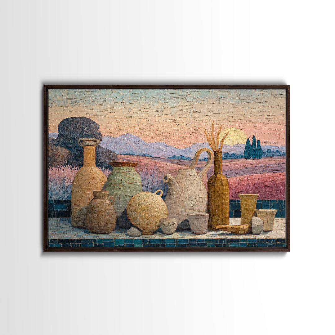 Lavender Field at Twilight Canvas Print, Master Bedroom, Farmhouse Wall Decor, Bedroom Decor, Oil Painting, Sanctuary, MAS-3x2-22