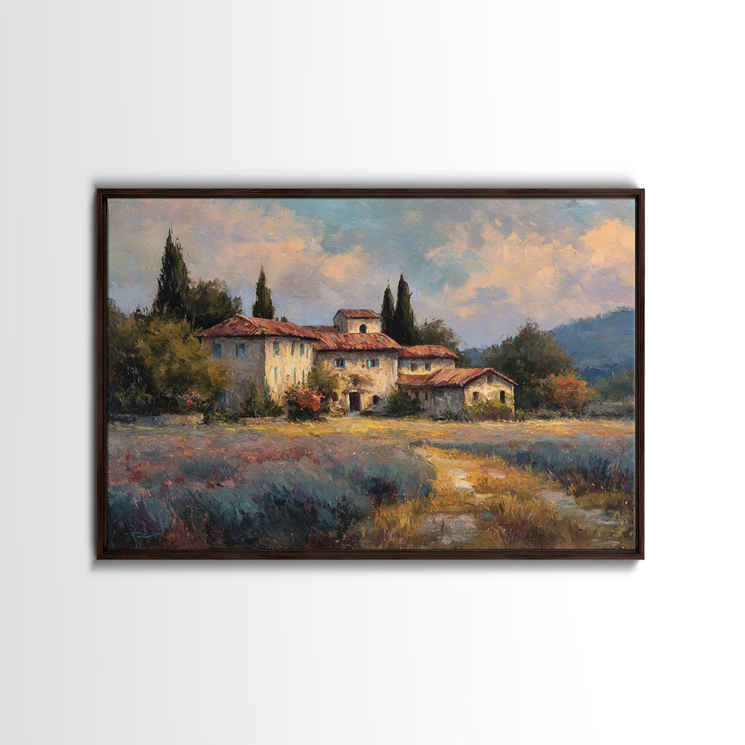 Lavender Field at Twilight Framed Canvas Print, Master Bedroom, Living Room Prints, Bedroom Decor, Fine Art, Sanctuary, MAS-3x2-46