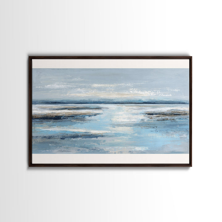 Hotel Coastal Landscape Canvas Print, Master Bedroom, Neutral Decor, Bedroom Decor, Oil Painting, Sanctuary, Home Decor, MAS-3x2-73