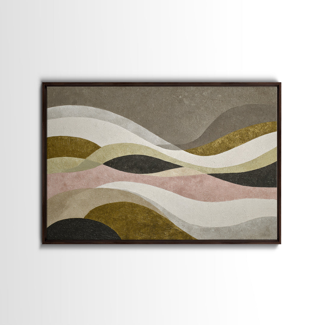 Abstract Wave Forms Framed Canvas Print, Master Bedroom, Bedroom Decor, Abstract Art, Sanctuary, Farmhouse Wall Art, MAS-3x2-96