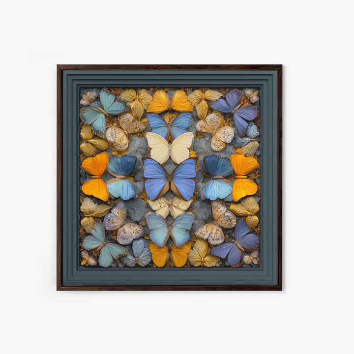 Framed Butterfly Collection Canvas Print, Maximalist Art, Art Nouveau, Living Room Decor, Maximal, Living Room Wall Art, MAX-1x1-23