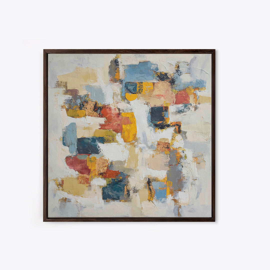 Chaotic Joyful Abstract Framed Canvas Print, Maximalist Art, Modern Art, Living Room Decor, Fine Art, Maximal, MAX-1x1-46