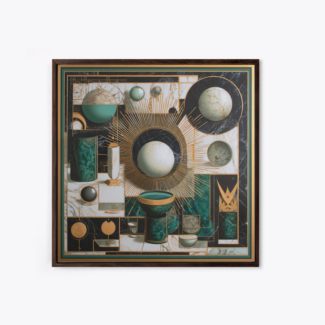 Surreal Room of Floating Objects as Decorative Canvas Print, Maximalist Art, Statement Artwork, Living Room Decor, Maximal, MAX-1x1-9