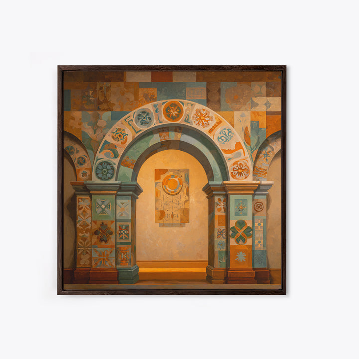 Ornamental Arch Filled Canvas Print, Maximalist Art, Room Decor, Living Room Decor, Fine Art, Maximal, Original Painting, MAX-1x1-91