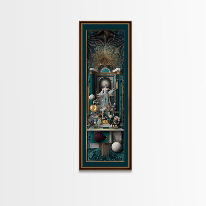Surreal Room of Floating Objects as Decorative Canvas Print, Maximalist Art, Digital Art, Living Room Decor, Fine Art, Maximal, MAX-1x3-93