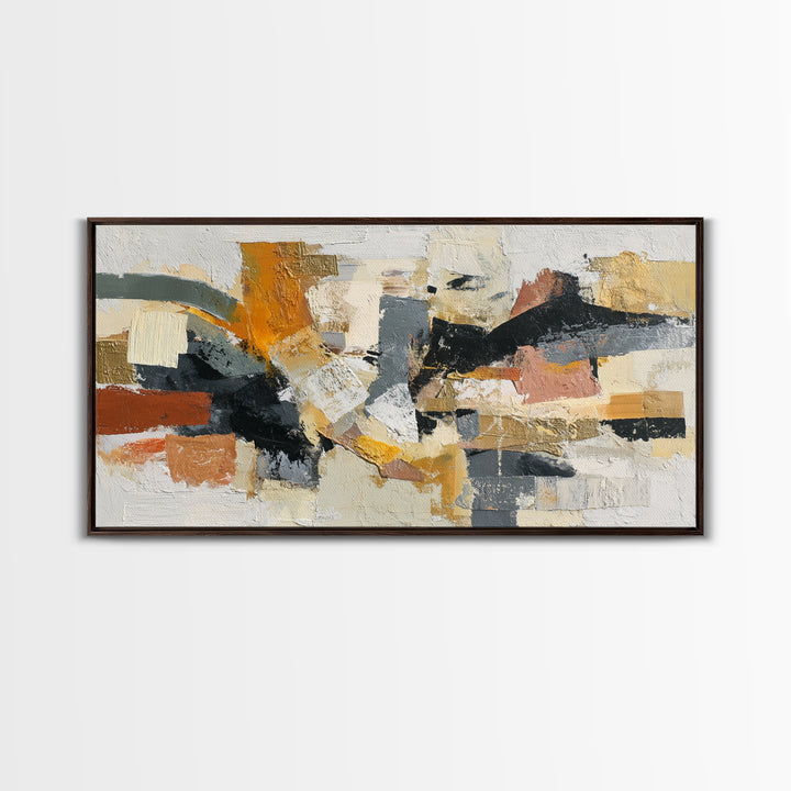 Chaotic Joyful Abstract Framed Canvas Print, Maximalist Art, Room Decor, Living Room Decor, Abstract Art, Maximal, MAX-2x1-18