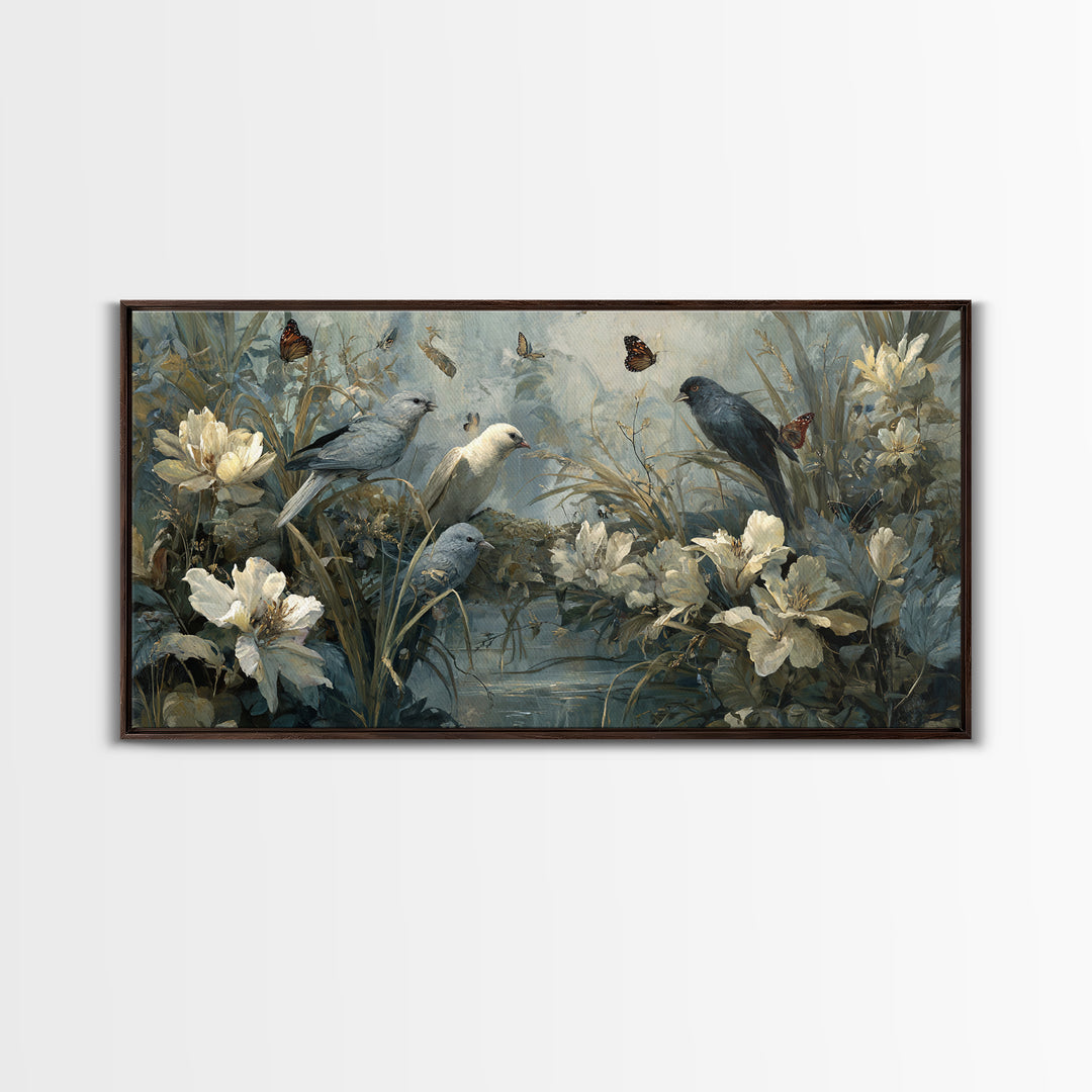 Explosive Floral Jungle Canvas Print, Maximalist Art, Printable Wall Art, Living Room Decor, Fine Art, Maximal, Dopamine Decor, MAX-2x1-21