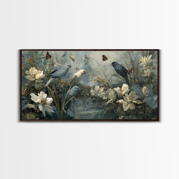 Explosive Floral Jungle Canvas Print, Maximalist Art, Printable Wall Art, Living Room Decor, Fine Art, Maximal, Dopamine Decor, MAX-2x1-21