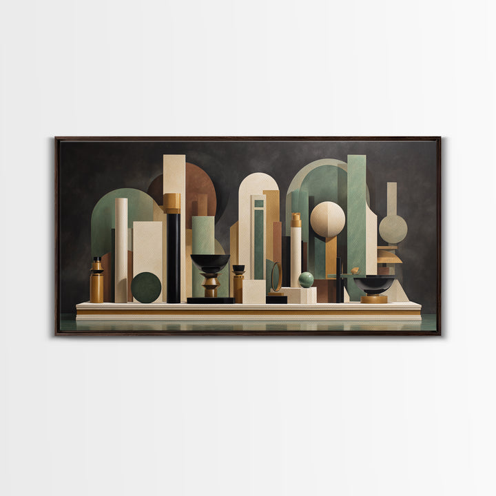 Surreal Room of Floating Objects as Decorative Canvas Print, Maximalist Art, Digital Wall Art, Living Room Decor, Maximal, MAX-2x1-29