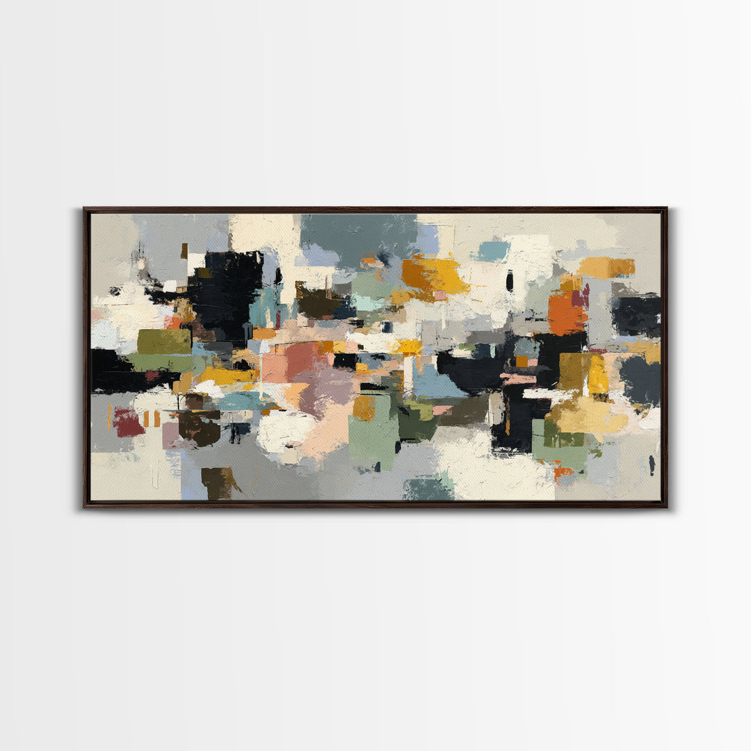 Chaotic Joyful Abstract Framed Canvas Print, Maximalist Art, Room Decor, Living Room Decor, Abstract Art, Maximal, MAX-2x1-42