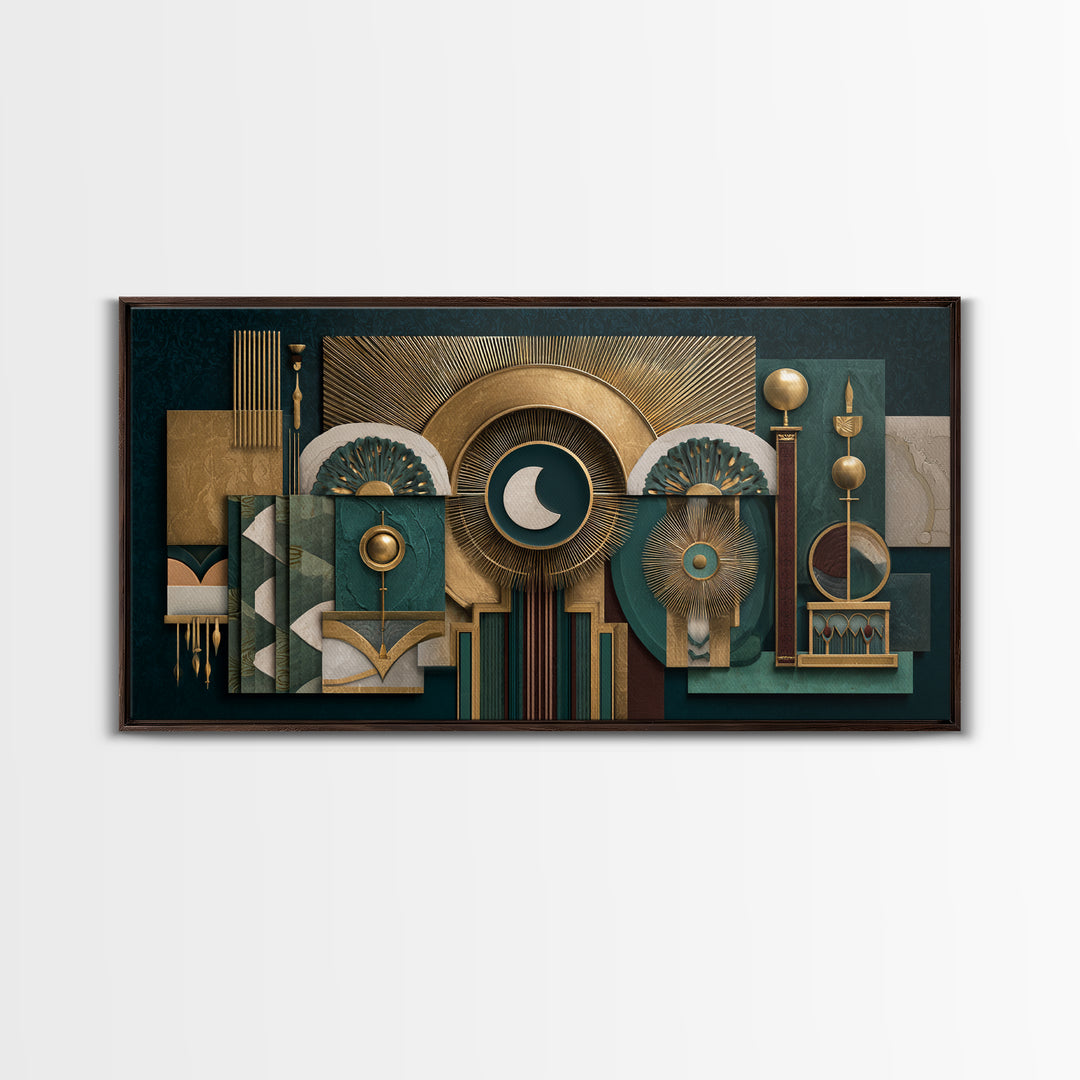 Surreal Room of Floating Objects as Decorative Canvas Print, Maximalist Art, Digital Wall Art, Living Room Decor, Maximal, MAX-2x1-5