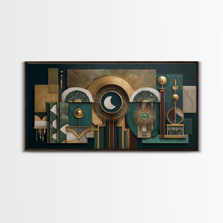 Surreal Room of Floating Objects as Decorative Canvas Print, Maximalist Art, Digital Wall Art, Living Room Decor, Maximal, MAX-2x1-5